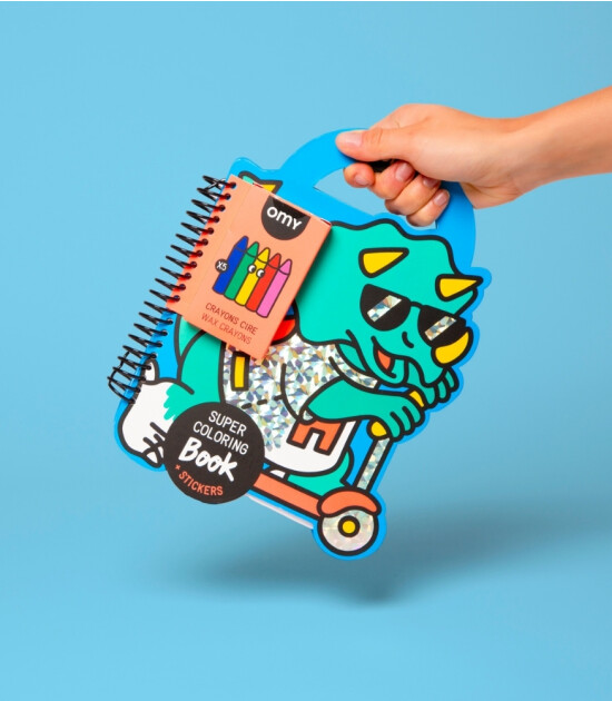 OMY Super Coloring Stickerlı Not Defteri // Dino