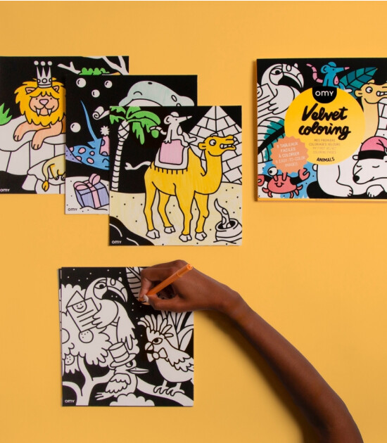 OMY Velvet Coloring Kadife Boya Kartları // Animals