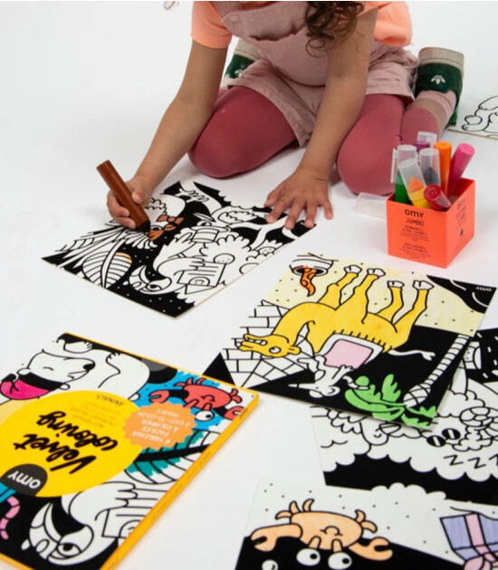 OMY Velvet Coloring Kadife Boya Kartları // Animals