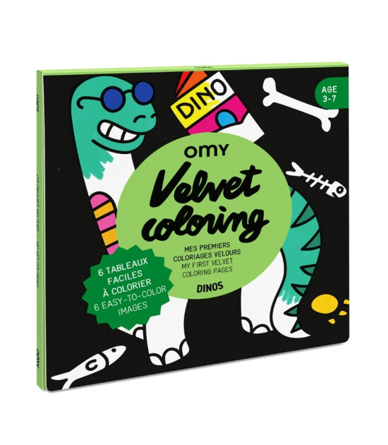 OMY Velvet Coloring Kadife Boya Kartları // Dino