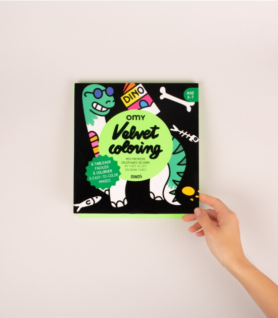 OMY Velvet Coloring Kadife Boya Kartları // Dino