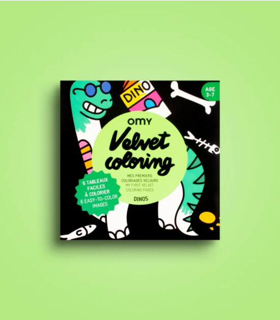 OMY Velvet Coloring Kadife Boya Kartları // Dino