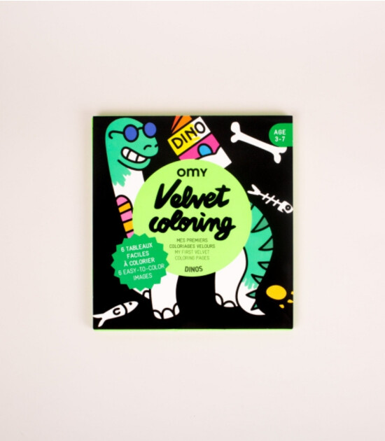 OMY Velvet Coloring Kadife Boya Kartları // Dino