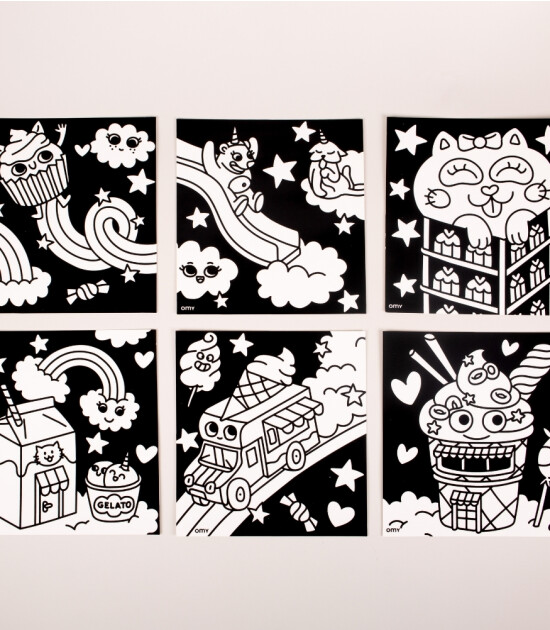 OMY Velvet Coloring Kadife Boya Kartları // Lily