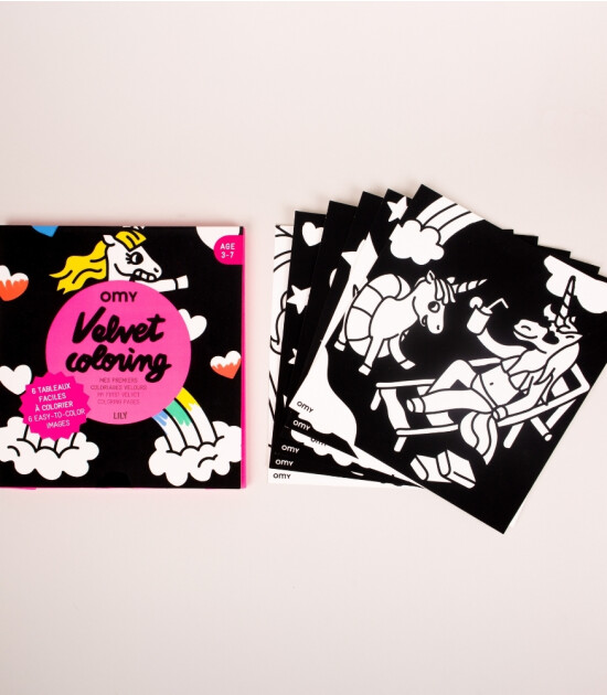 OMY Velvet Coloring Kadife Boya Kartları // Lily