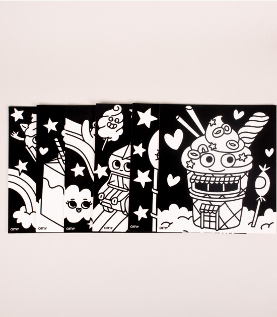 OMY Velvet Coloring Kadife Boya Kartları // Lily