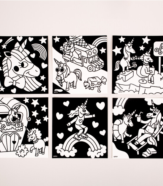 OMY Velvet Coloring Kadife Boya Kartları // Lily