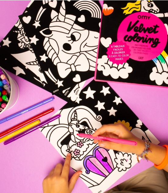 OMY Velvet Coloring Kadife Boya Kartları // Lily