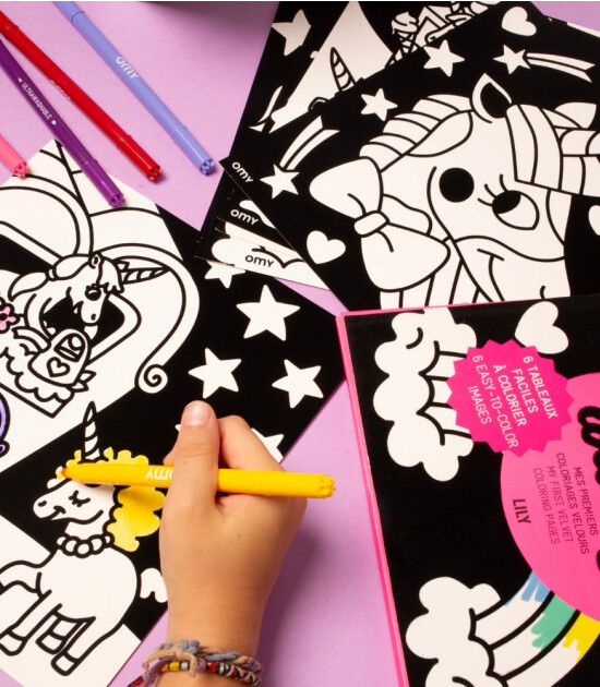 OMY Velvet Coloring Kadife Boya Kartları // Lily