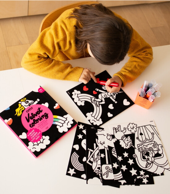 OMY Velvet Coloring Kadife Boya Kartları // Lily