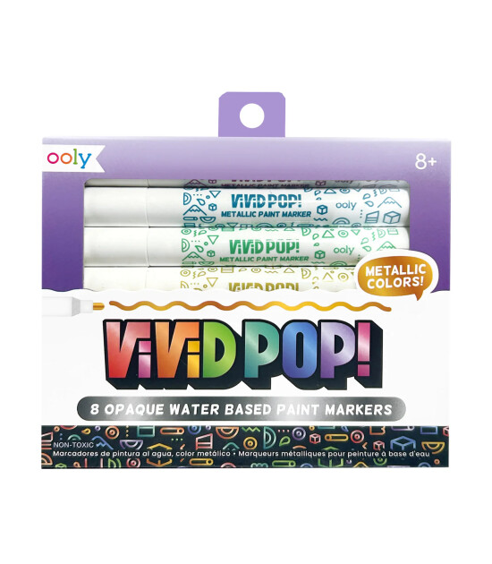 Ooly Vivid Pop! Su Bazlı 8’li Keçeli Kalem - Metalik