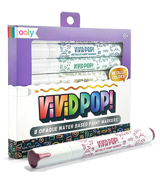 Ooly Vivid Pop! Su Bazlı 8’li Keçeli Kalem - Metalik