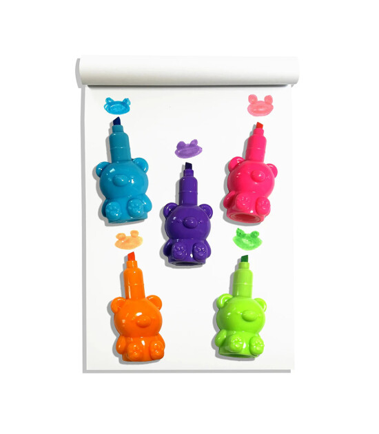 Ooly Bear Besties Highlighter Kalem (5 Adet)