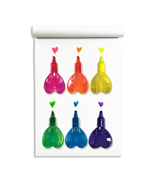 Ooly Heart Highlighter (6 Adet)