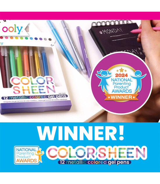 Ooly Color Sheen Jel Kalem 12’li Metalik Renkler