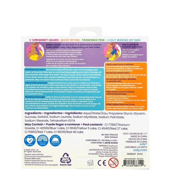 Ooly Hair Doodlers Sa&ccedil; Boyama Kalemi (6 Adet)