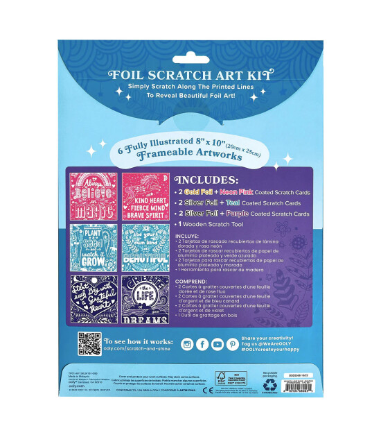 Ooly Scratch and Shine Folyo Sanat Seti // Amazing Affirmations