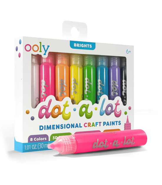 Ooly Dot-A-Lot Boya T&uuml;pleri - Klasik Renkler (8 Adet)