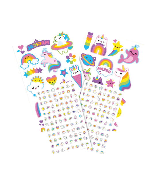 Ooly Tattoo Palooza Geçiçi Dövme & Tırnak Sticker Seti // Unicorns & Rainbows