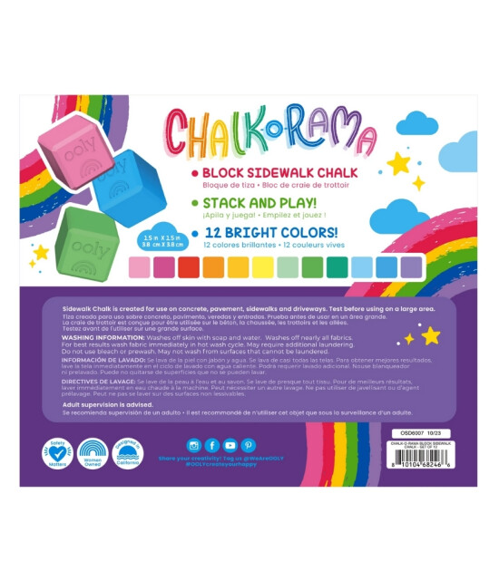 Ooly Chalk-O-Rama Dış Mekan Tebeşirii (12 Adet)