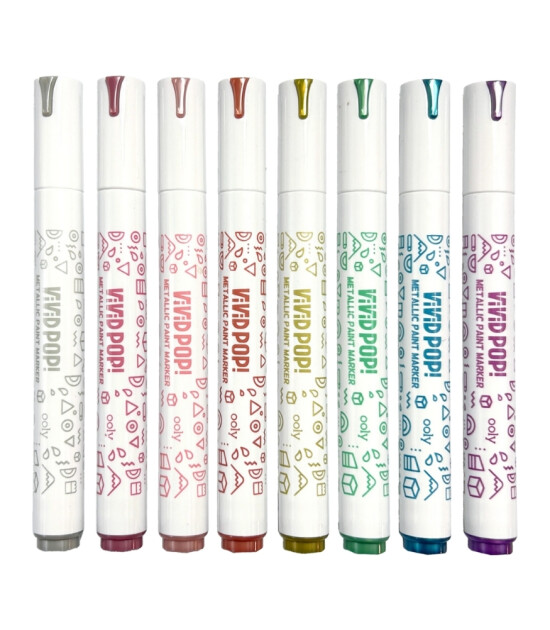 Ooly Vivid Pop! Su Bazlı Keçeli Kalem // Metalik (8 Adet)
