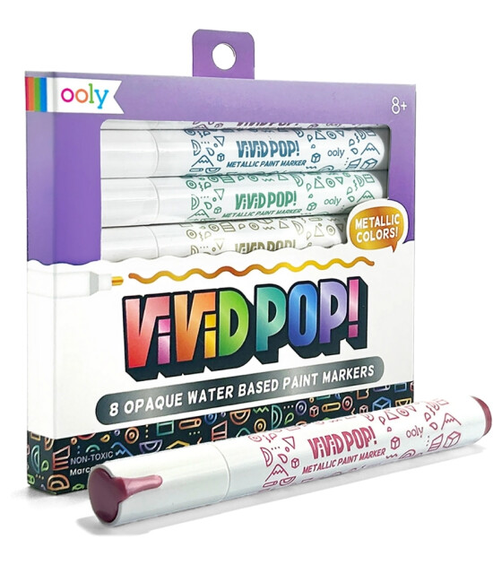 Ooly Vivid Pop! Su Bazlı Keçeli Kalem // Metalik (8 Adet)