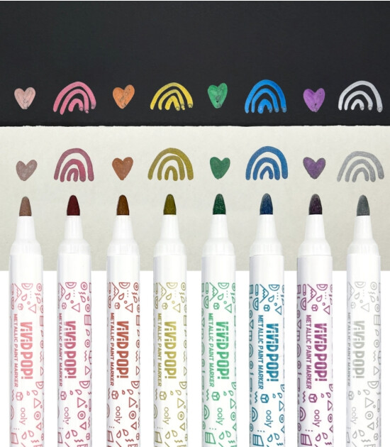 Ooly Vivid Pop! Su Bazlı Keçeli Kalem // Metalik (8 Adet)