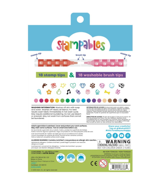 Ooly Stampables Çift Uçlu Keçeli Kalem (18 Adet)