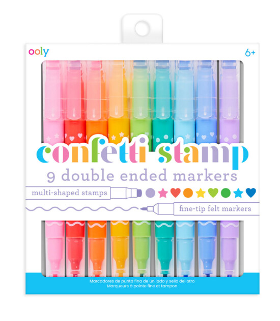 Ooly Confetti Stamp Çift Uçlu Keçeli Kalem Seti (9 Adet)
