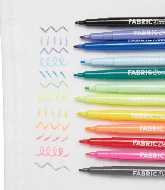 Ooly Fabric Doodlers Kumaş Boya Kalemi Seti (12 Adet)