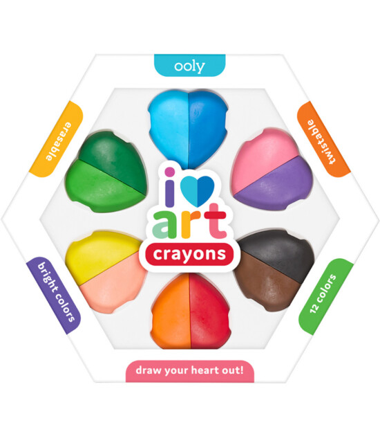 Ooly I Heart Art Silinebilir Renk Mum Boya (6 Adet-12 Renk)