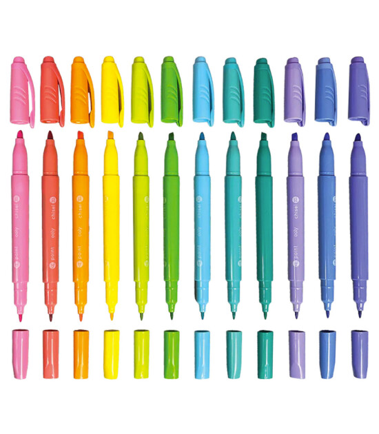 Ooly Pastel Hues &Ccedil;ift U&ccedil;lu Ke&ccedil;eli Kalem (12 Adet)