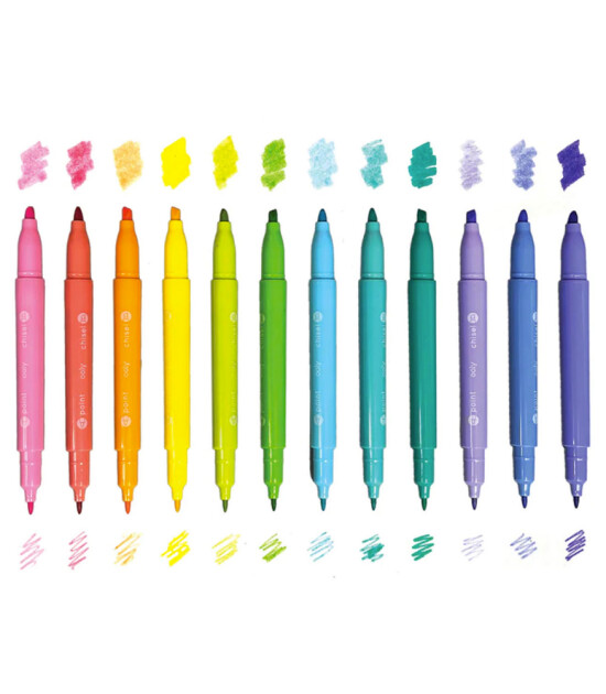 Ooly Pastel Hues &Ccedil;ift U&ccedil;lu Ke&ccedil;eli Kalem (12 Adet)