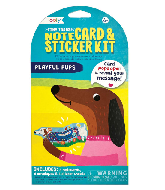 Ooly Tiny Tadas Not Kartları ve Sticker Seti // Playful Pups