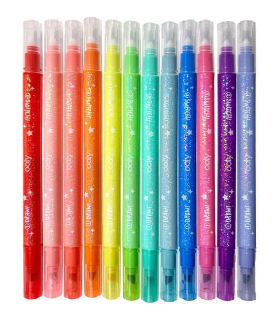 Ooly Switch-eroo Glitter Sparkle Renk Değiştiren Keçeli Kalem Seti (12 Adet)