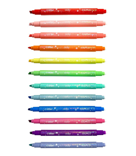 Ooly Switch-eroo Glitter Sparkle Renk Değiştiren Keçeli Kalem Seti (12 Adet)