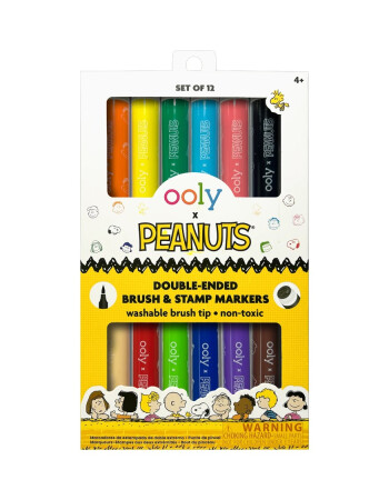 Ooly x Peanuts &Ccedil;ift U&ccedil;lu Fır&ccedil;a & Damga Ke&ccedil;eli Kalem (12 Adet)