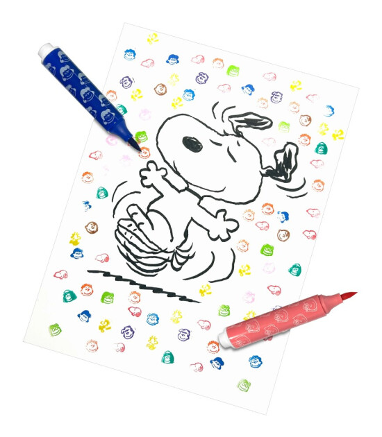 Ooly x Peanuts Çift Uçlu Fırça & Damga Keçeli Kalem (12 Adet)