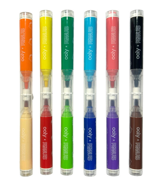 Ooly x Peanuts Çift Uçlu Fırça & Damga Keçeli Kalem (12 Adet)