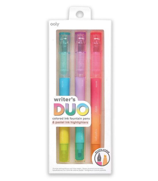 Ooly Writer's Duo Çift Uçlu Dolma Kalem ve Highlighter (3 Adet)