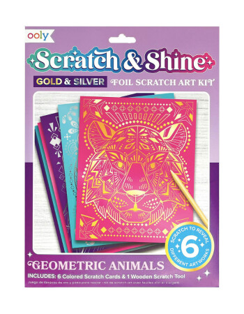 Ooly Scratch & Shine Sanat Seti // Geometric Animals