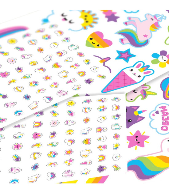 Ooly Tattoo Palooza Geçiçi Dövme & Tırnak Sticker Seti // Unicorns & Rainbows