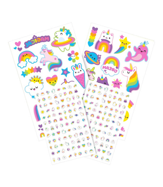 Ooly Tattoo Palooza Geçiçi Dövme & Tırnak Sticker Seti // Unicorns & Rainbows