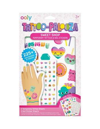 Ooly Tattoo Palooza Ge&ccedil;i&ccedil;i D&ouml;vme & Tırnak Sticker Seti // Sweet Shop