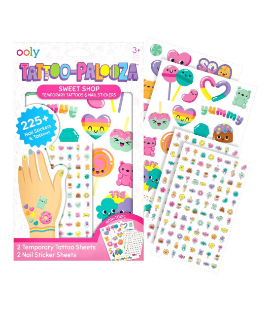 Ooly Tattoo Palooza Geçiçi Dövme & Tırnak Sticker Seti // Sweet Shop