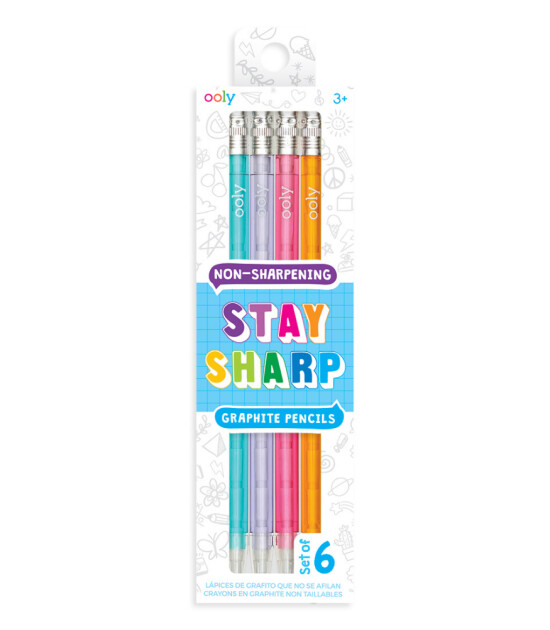 Ooly Stay Sharp Takmalı Kurşun Kalem Seti (6 Adet)