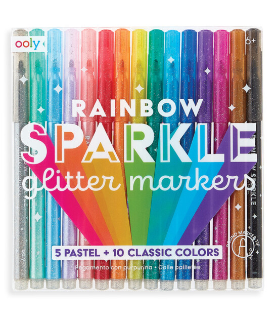 Ooly Rainbow Sparkle Simli Keçeli Kalem Seti (15 Adet)