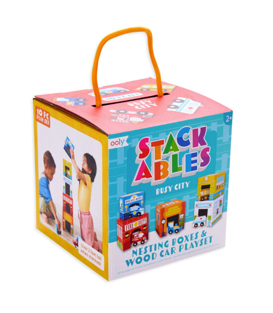 Ooly Stackables Karton Blok Oyun Seti // Busy City