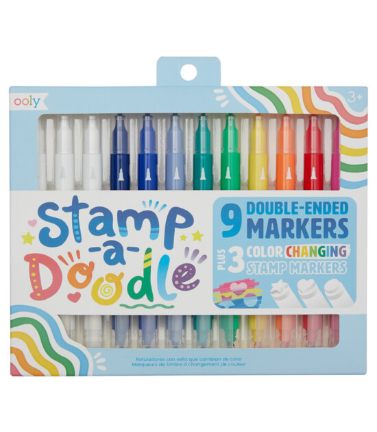 Ooly Stamp A Doodle Çift Uçlu Keçeli Kalem Seti (12 Adet)