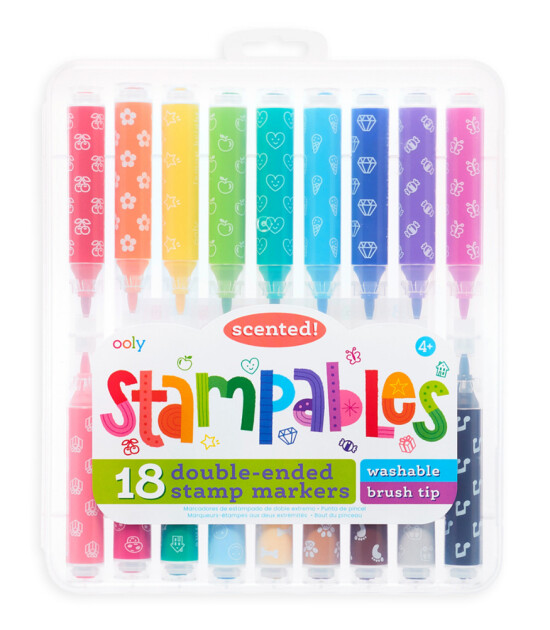 Ooly Stampables Kokulu &Ccedil;ift U&ccedil;lu Ke&ccedil;eli Kalem Seti (18 Adet)